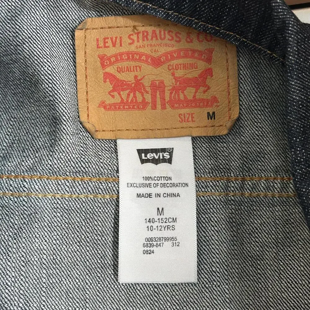 Levi Strauss & Co. Kids Blue Denim Button Down Vest Size M 10-12Yrs Streetwear - Picture 4 of 4